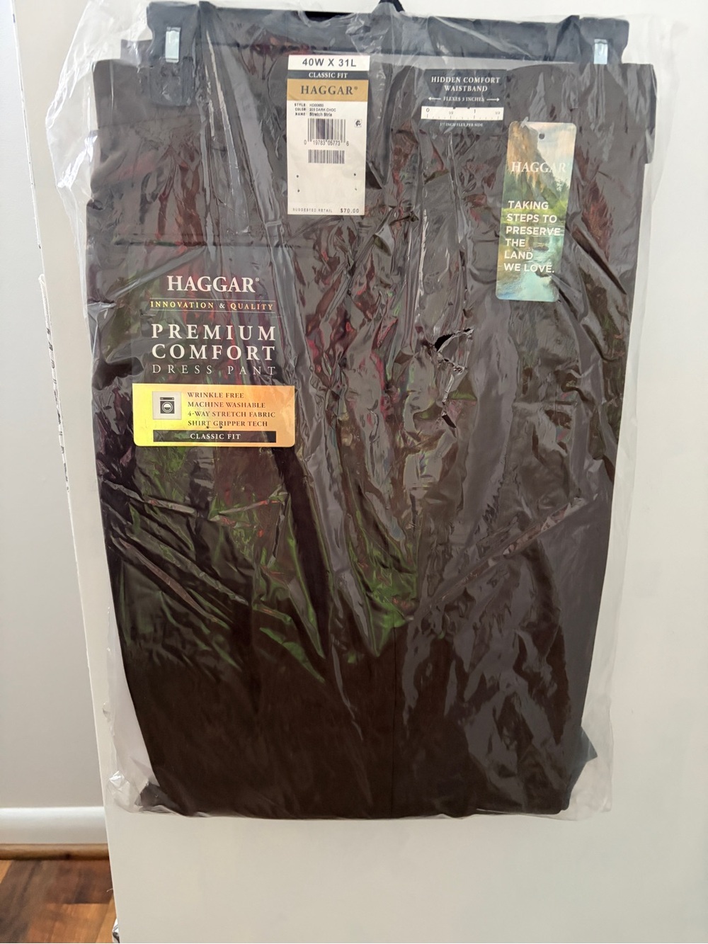 Haggar Men's Dress Pants - Dark Brown